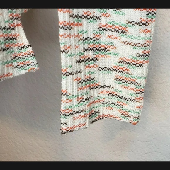 Long Sleeve High Low Space Dye V Neck Sweater - Picture 6 of 14